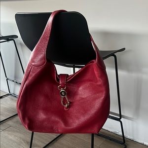 DOONEY & BOURKE "BELVEDERE"  PEBBLED LEATHER LOGO LOCK  HOBO BAG PURSE